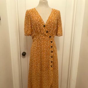 Flowy Asymmetrial A-Line Yellow Dress